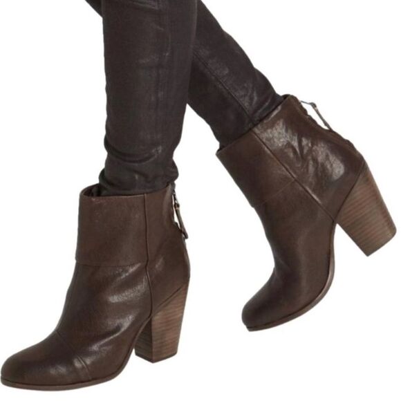 RAG & BONE Womens Boots Newbury Classic distressed Genuine Leather Brown Sz 9.5 - Picture 1 of 11